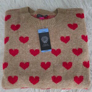 NWT Vince Camuto Women's Heart Sweater, Camel, Large